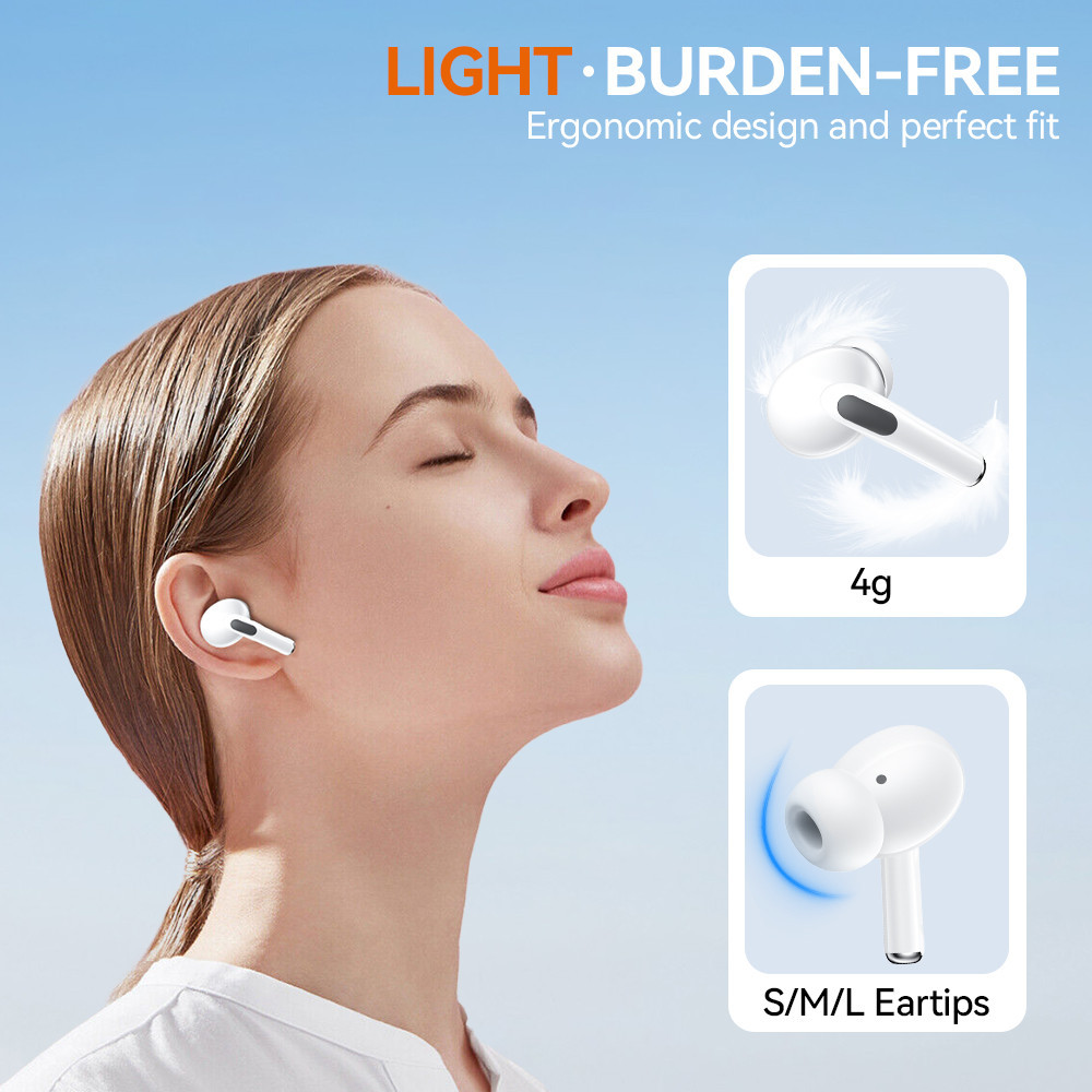 Mô tả 【Free Gift】Tai nghe không dây GOOJODOQ Bluetooth 5.3 có micrô tích hợp Giảm tiếng ồn âm thanh chất lượng cao IPX5 kín nước - 2