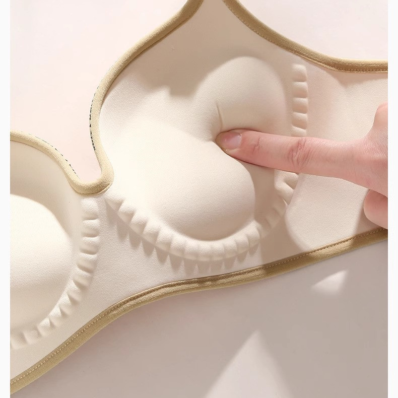 5 Màu Nhỏ Ngực Thanh Niên Cô Gái Dày Xốp Áo Ngực Liền Mạch Mềm Mại Không Dây Cotton Quần Lót Flat Ngực Đẩy Lên