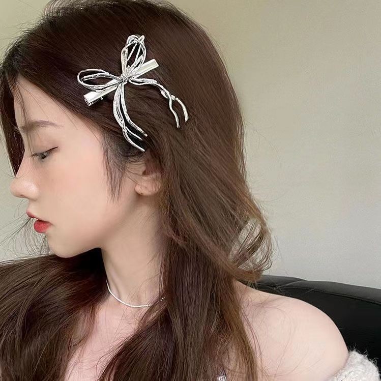 Nơ Kẹp Tóc Kim Loại Thời Trang Kẹp Tóc Nữ YK2 Kẹp Bên