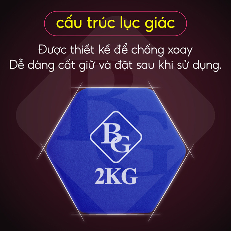 Mô tả BG - Tạ tay (1chiếc ) có từ 1kg - 5kg - Tạ đặc ruột bọc cao su nhám đủ cân chỉ việc tập - 1