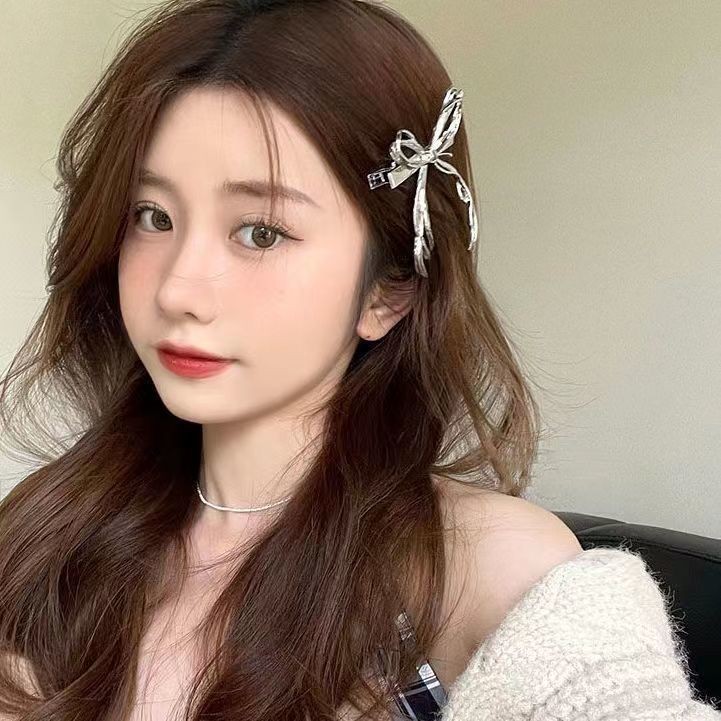 Nơ Kẹp Tóc Kim Loại Thời Trang Kẹp Tóc Nữ YK2 Kẹp Bên
