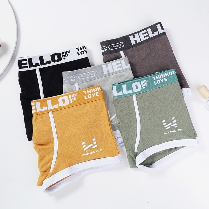 Mô tả Ecmln Quần Lót Boxer cotton Thoáng Khí In Chữ Phối Màu Tương Phản Thời Trang Cho Nam - 7