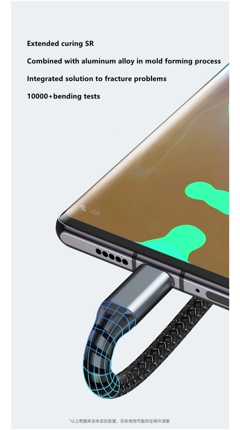 Mô tả Cáp sạc siêu tốc 100W 3 trong 1 6A Micro USB Type C Cáp dữ liệu cáp Type-C - 4