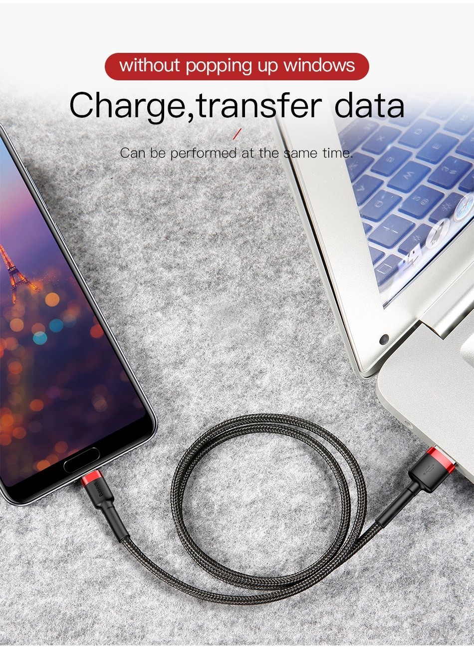 Cáp USB Baseus Type C 3A dành cho công nghệ sạc nhanh và sạc nhanh cho Huawei Xiaomi – ảnh mô tả chi tiết 5