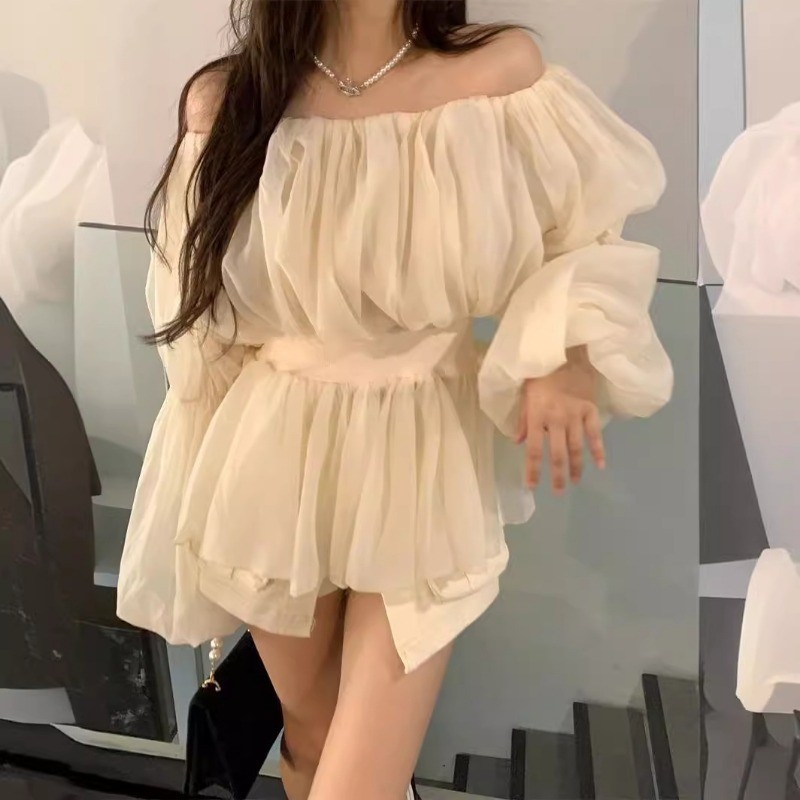 elise ( Có SẵnGiao ngay)Thời Trang Pháp Một Vai Nữ Xuân Thu 2024 Phong