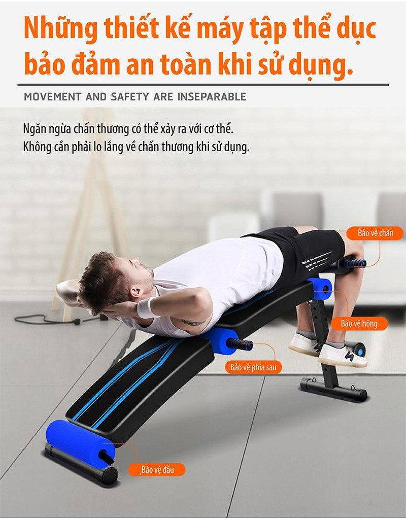 Mô tả BG Ghế tập cơ bụng muse màu có chốt gập mẫu SIT UP BOARD 118 Đỏ - 2