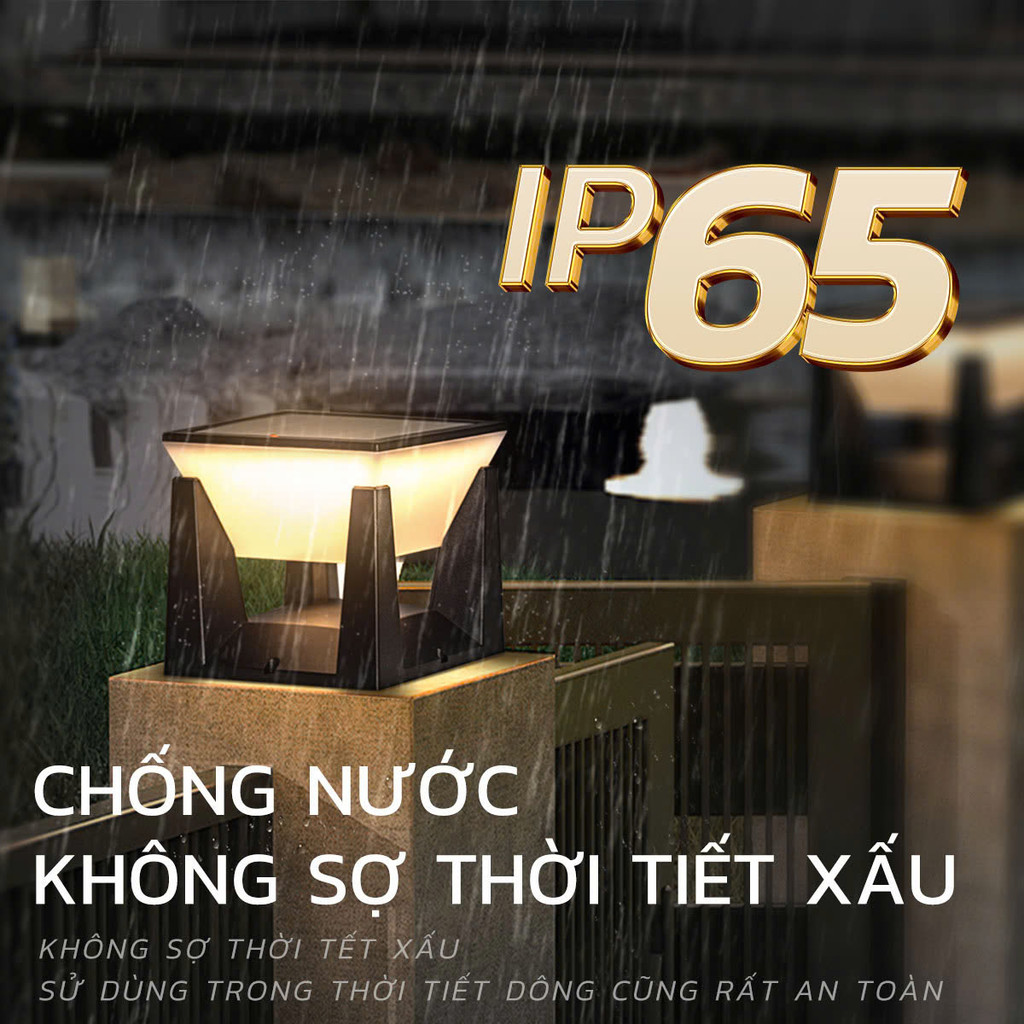 Mô tả Đèn Trụ Cổng Năng Lượng Mặt Trời MODI SOLAR, Đèn LED Hàng Rào Sân Vườn Ngoài Trời Chống Nước - 4