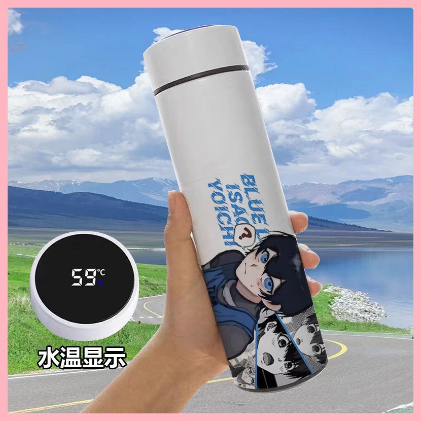Cốc giữ nhiệt BLUE LOCK Isagi Yoichi Bachira Meguru Kunigami Rensuke Chigiri Hyoma BLUE Nhà tù Anime Bình giữ nhiệt thông minh Dung tích lớn Thép không gỉ nhỏ Nhẹ Di động Hiển thị nhiệt độ Cốc nước