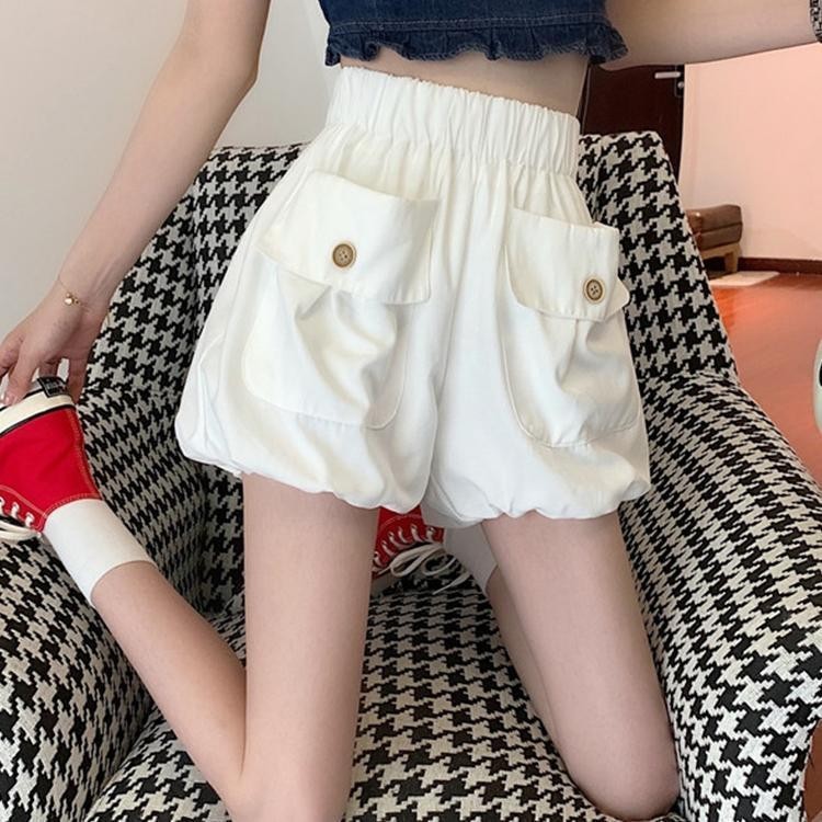 Lanlanlan ~ Bí Ngô Bloomers Quần Short Nữ Cao Cấp Rời Béo mm Mỏng Hơn Nhìn Phiên Bản Hàn Quốc Quần Phồng Thông Thường