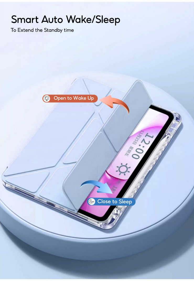 Mô tả Tbtic Cho iPad Có Giá Đỡ Bút Chì Air 7 M3 2025 6 Pro 11 2024 Air 5 4 10.9 11th A16 10th 9th 8th Gen 7th 10.2 6th 5th 9.7 Mini 6 Ốp Lưng Trong Suốt - 6