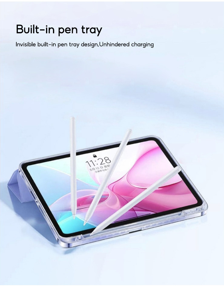 Mô tả Tbtic Cho iPad Có Giá Đỡ Bút Chì Air 7 M3 2025 6 Pro 11 2024 Air 5 4 10.9 11th A16 10th 9th 8th Gen 7th 10.2 6th 5th 9.7 Mini 6 Ốp Lưng Trong Suốt - 7