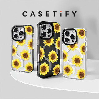 CaseTIFY Hoa Hướng Dương Minh Họa Không Dây Sạc Từ Tính Cho Iphone11 12 13 14 15 16 Pro Max Cover 15 16 PLUS Silicone Mềm Trong Suốt Cản Vỏ Chống Sốc