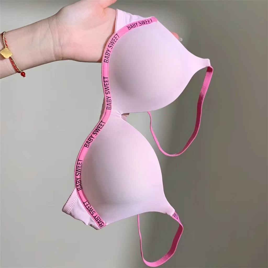 1 Bộ Cô Gái Thanh Niên Gợi Cảm Áo Ngực + Quần Lót Ngực Nhỏ Đẩy Lên Quần Lót Nữ Thời Trang Màu Sắc Tương Phản Quần Lót Không Dây Nữ Bralette
