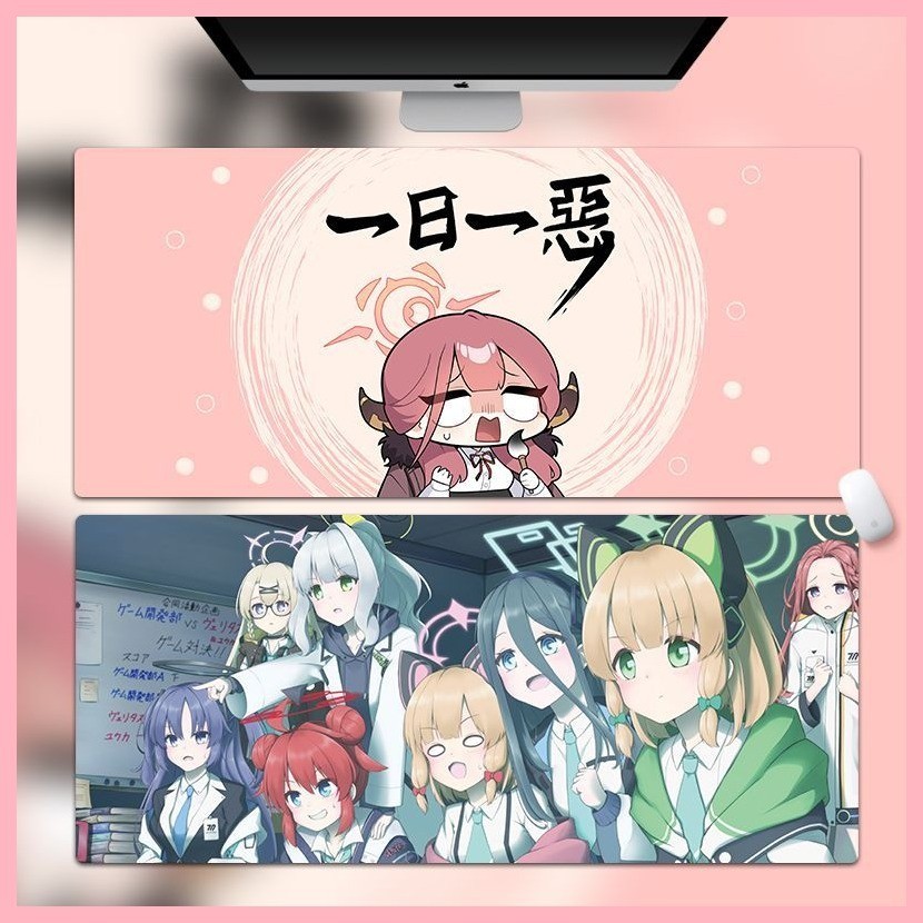 Blue Archive Takanashi Hoshino Sunaokami Shiroko Sorasaki Hina Izayoi Nonomi Blue File Mouse Pad Cô gái quá khổ Dễ thương Anime nhỏ dày Seaming Máy tính để bàn Pad Tùy chỉnh