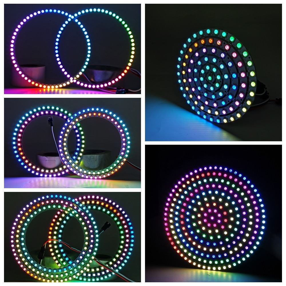 Dc5v WS2812B DIY LED Ring 8 đến 241 Pixels 5050 RGB Mô-đun tròn WS2812 ...
