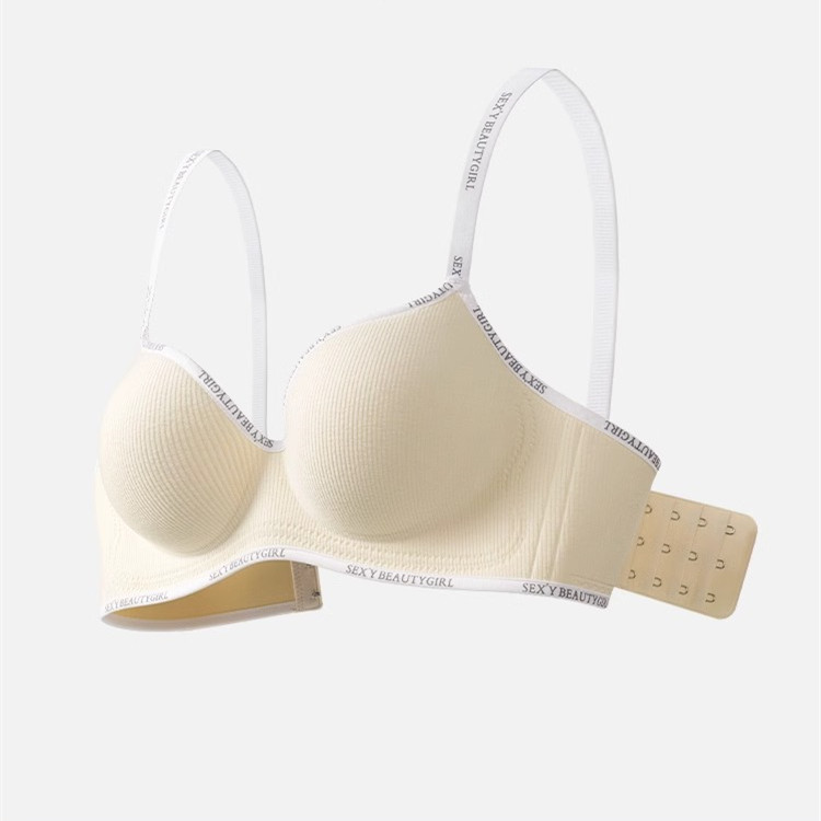 5 Màu Nhỏ Ngực Thanh Niên Cô Gái Dày Xốp Áo Ngực Liền Mạch Mềm Mại Không Dây Cotton Quần Lót Flat Ngực Đẩy Lên