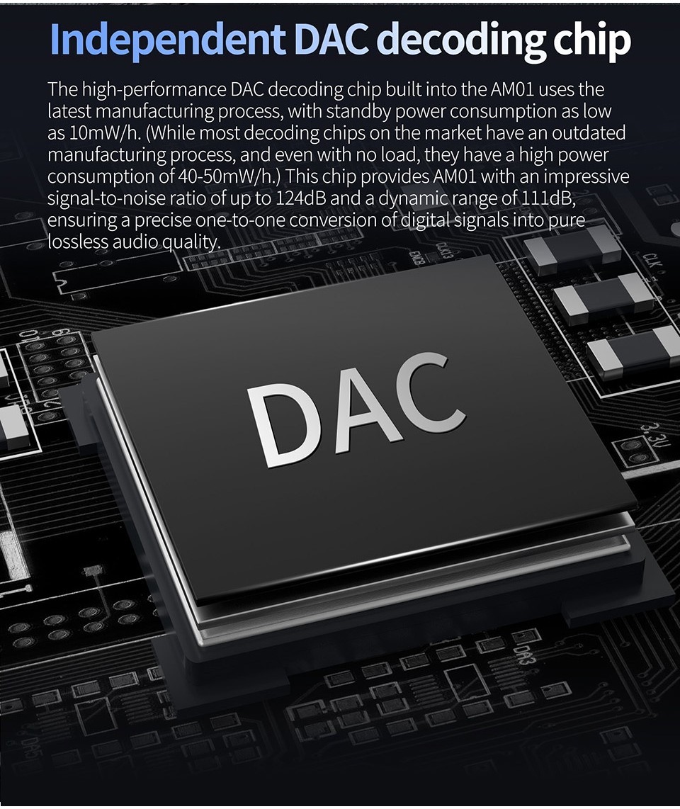 Erjigo Portable DAC Decoding Amplifier KZ AM01, Female 3.5mm To Type C