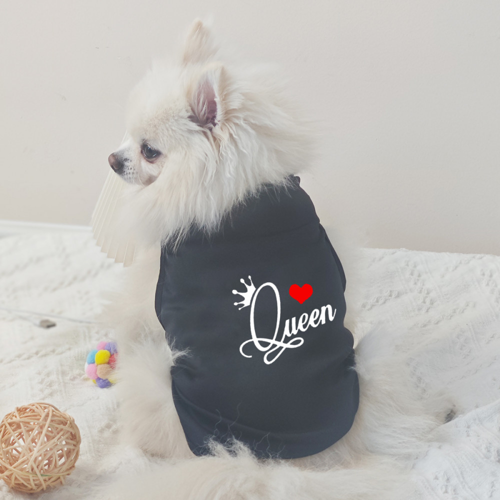 ✨ Hàng MỚI ✨ S-2xl King and Queen Thời Trang In Hình Áo Vest Cho Chó Cặp Đôi Ngày Lễ Tình Nhân Quần Áo Cho Chó Nhỏ