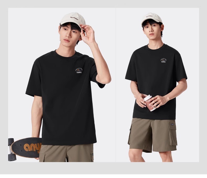 Mô tả Áo thun nam lạc đà Cotton mùa hè ngoài trời cổ tròn ngắn tay nửa tay dành cho nữ - 2
