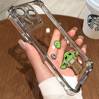 -Star Wars Baby Yoda Cover Vỏ Điện Thoại Trong Suốt Mạ Điện Cho IPHONE Apple 16E 16 15 14 PLUS 13 12 11 PRO XR XS X MAX Vỏ Silicon Điện Thoại Di Động