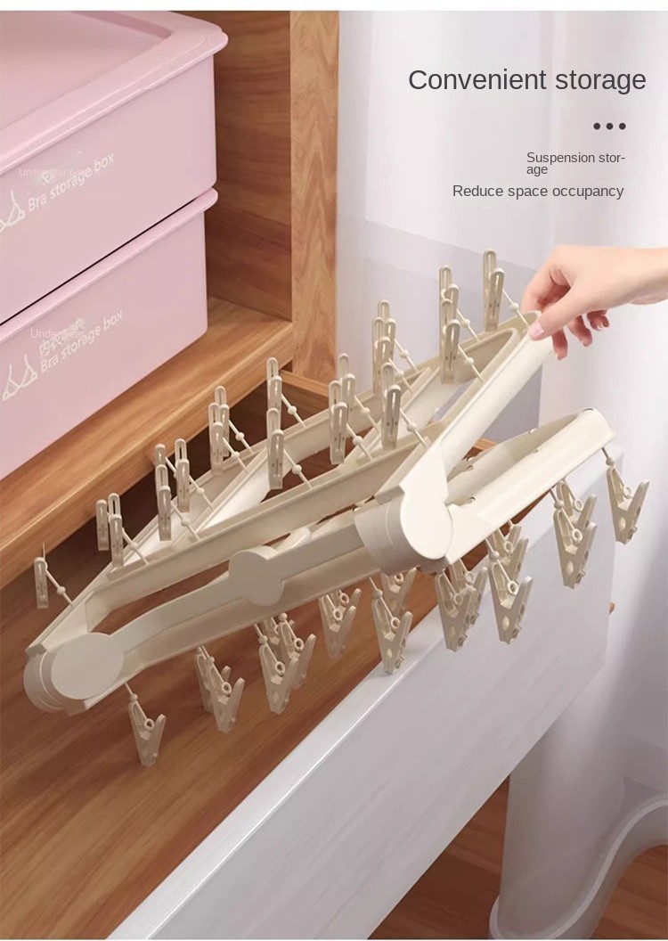 Mô tả Jujiajia Hộ Gia Đình Đa Năng Móc Treo Quần Áo Kích Thước Lớn Tăng Tốc Sấy Quần Áo Kẹp Mạnh Không Dễ Rơi giá treo quần áo cây treo quần áo - 7