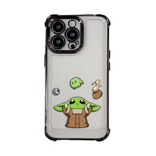 -Star Wars Baby Yoda Cover Vỏ Điện Thoại Trong Suốt Mạ Điện Cho IPHONE Apple 16E 16 15 14 PLUS 13 12 11 PRO XR XS X MAX Vỏ Silicon Điện Thoại Di Động