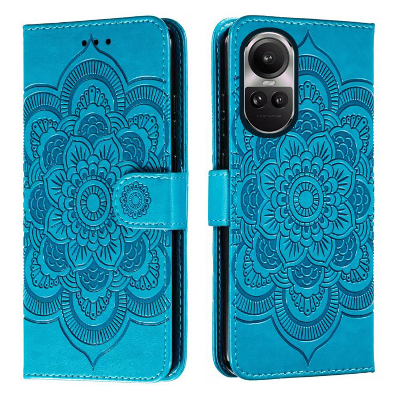 Ốp Điện Thoại Da Hoa Emboss Cho OPPO Reno10 Pro Reno 10 Pro 10Pro Datura Ví Lật Sách Bao Funda