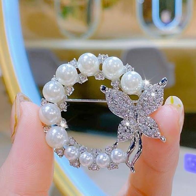 Zircon Thổ Cẩm Quần Áo Phụ Kiện Hoa Ngực Nữ