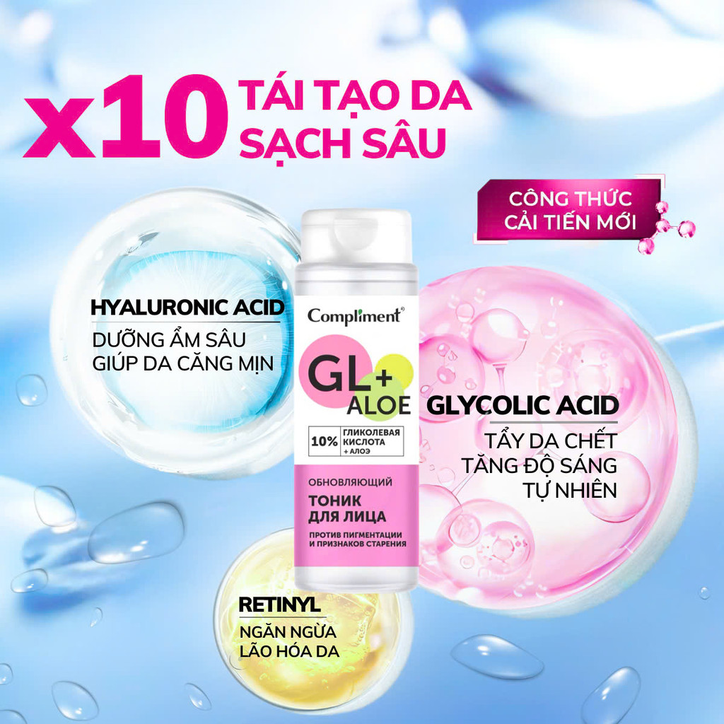Mô tả Toner Compliment No Problem Glycol Dưỡng Ẩm - Nước Hoa Hồng Lotion Aha/Bha Cho Da Dầu Mụn 180ml - 3