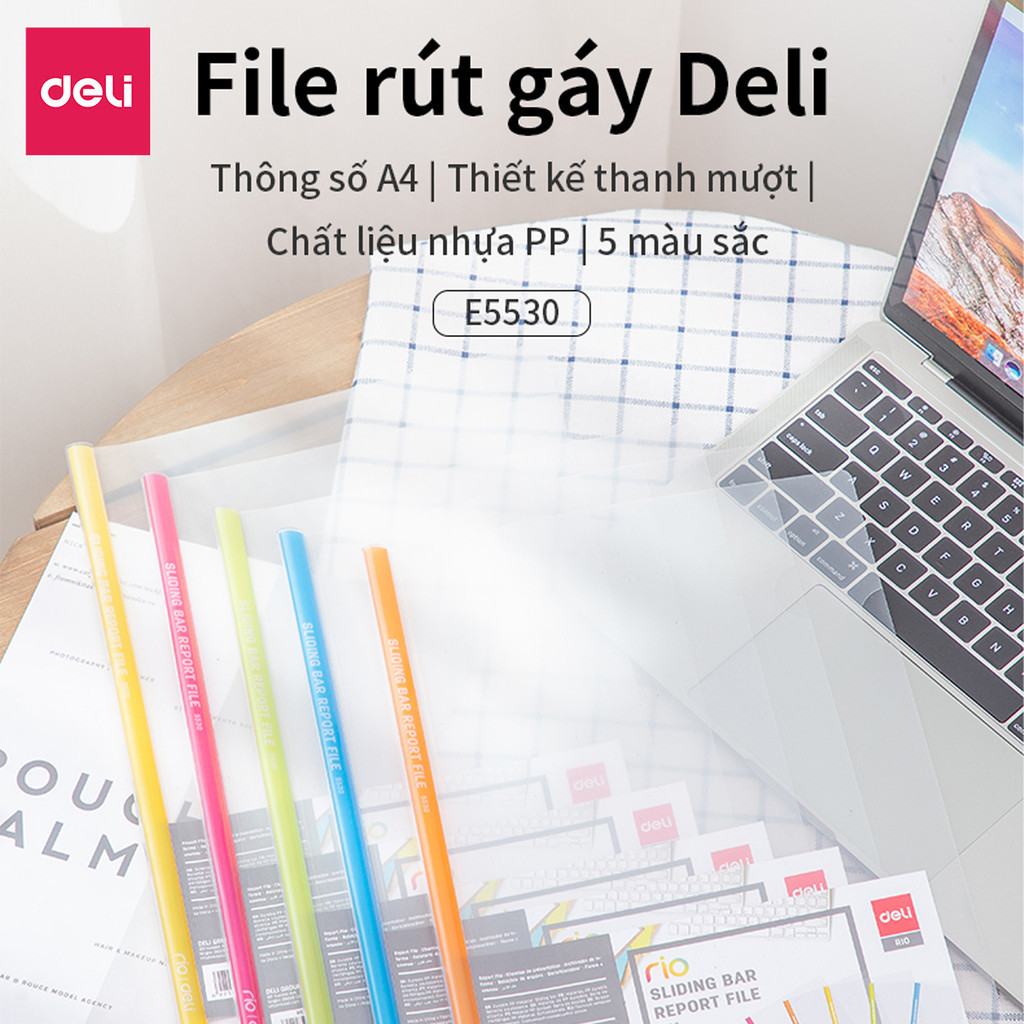 File rút gáy A4 10mm Deli học sinh, bìa trong kẹp giấy tài liệu hồ sơ ...