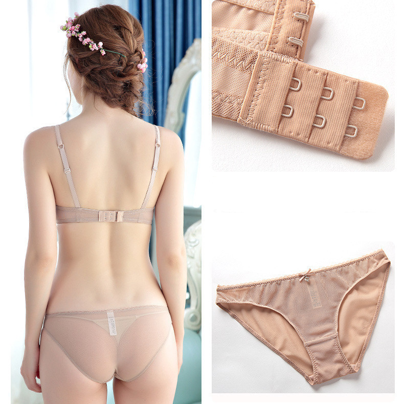 1 Bộ Nữ Áo Ngực Siêu Mỏng + Quần Lót Gạc Gợi Cảm Thanh Niên Cô Gái Không Miếng Bọt Biển Đồ Lót Vòng Thép Mềm Đẩy Lên Quần Lót Dây Nữ Bralette