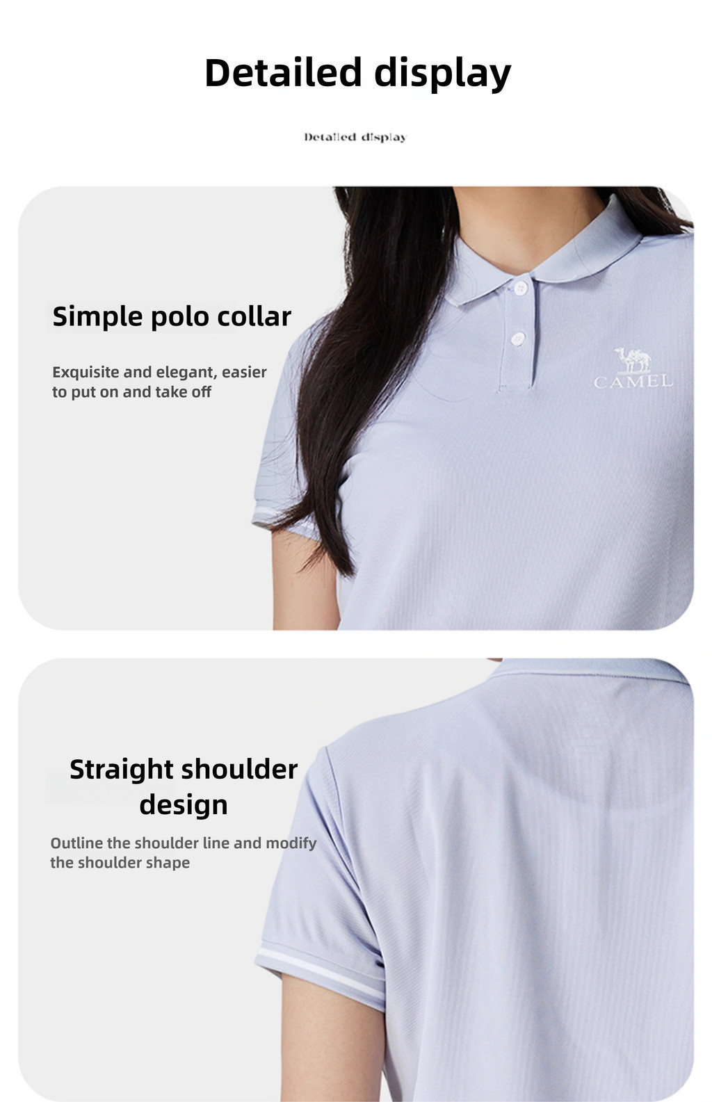 Mô tả Áo polo ngắn tay thể thao CAMEL nam nữ nhanh khô thoáng khí Áo thun thông thường - 8