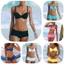 Bộ đồ bơi không lưng thời trang Bikini màu trơn cổ điển dành cho nữ có miếng đệm ngực