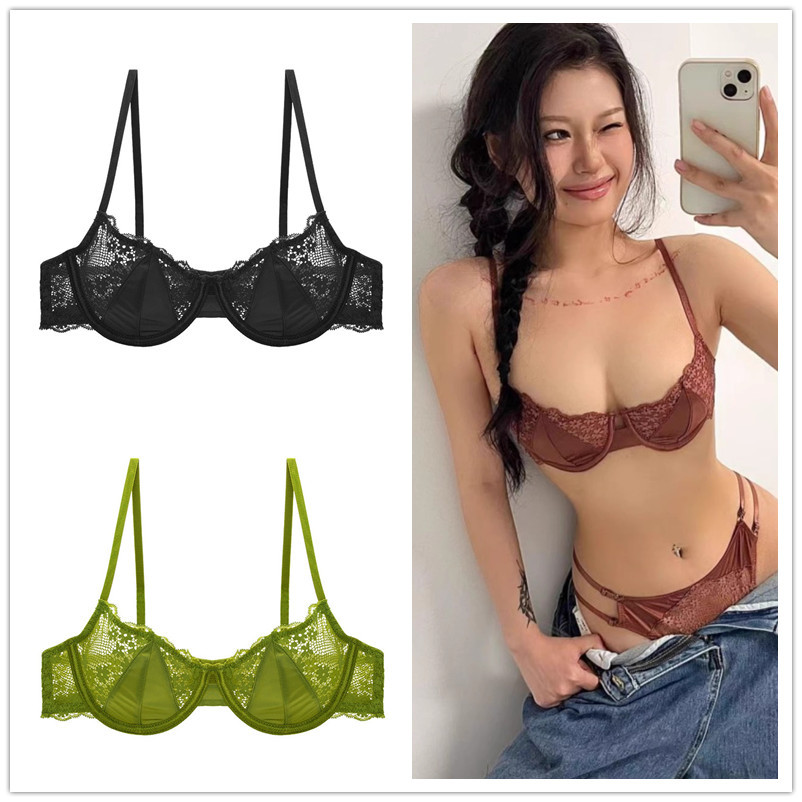 Pháp Ren Quần Lót Gợi Cảm Siêu Mỏng Nữ Dây Mềm Áo Ngực Chống Chảy xệ Ngực Ký Hợp Đồng Đẩy Lên Thanh Niên Cô Gái Quần Lót