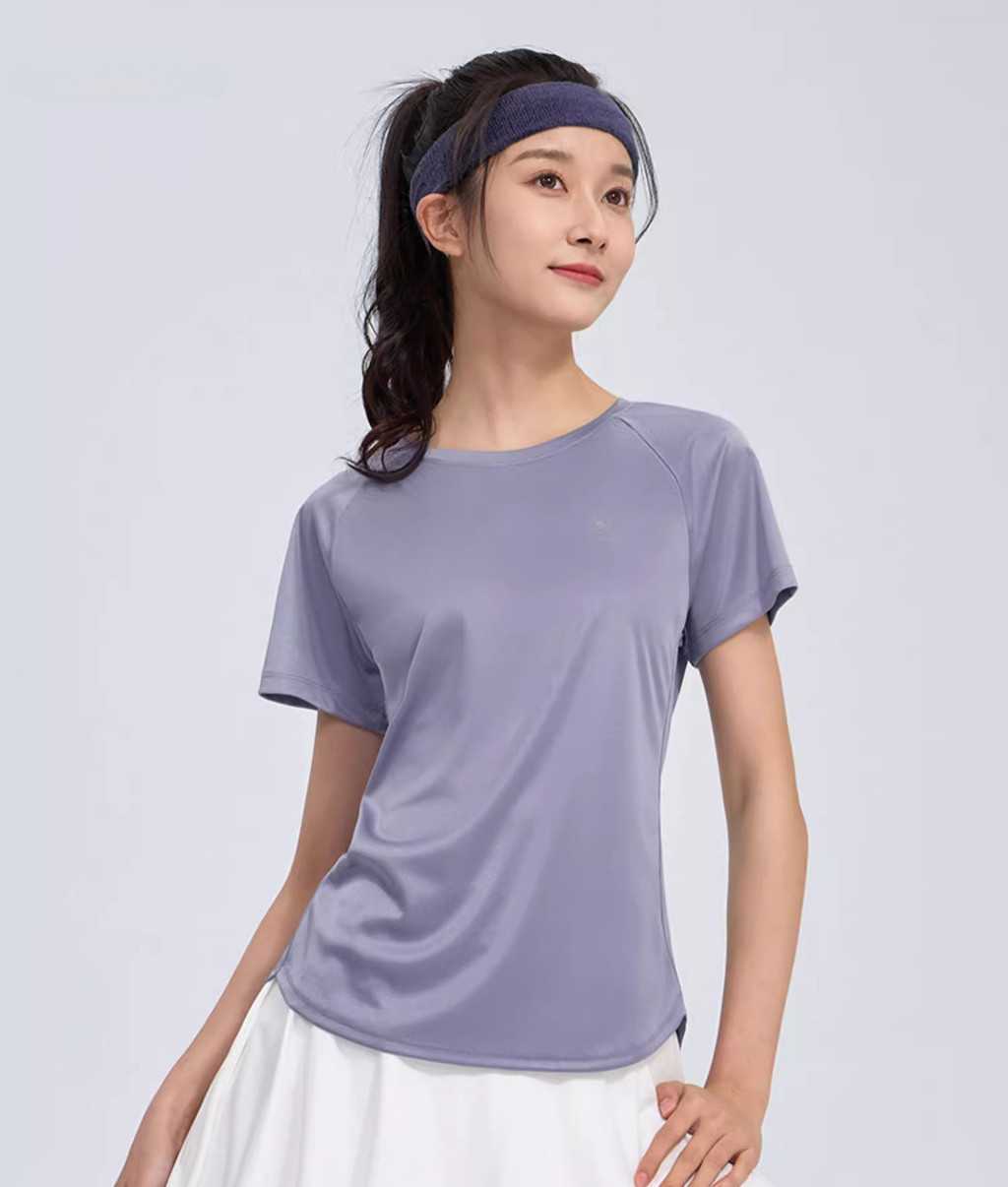 Mô tả Camel CROWN Thể Thao Nhanh Khô Áo Thun Nữ Chống Nắng Tay Ngắn Chạy Bộ Thể Dục Quần Áo Thoáng Khí Top - 2