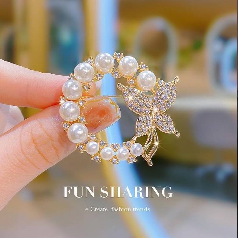 Zircon Thổ Cẩm Quần Áo Phụ Kiện Hoa Ngực Nữ