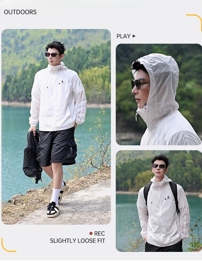 Mô tả Camel Sunblock Coat Upf50 + Áo khoác da thoáng khí chống tia cực tím Kem chống nắng nam nữ - 2