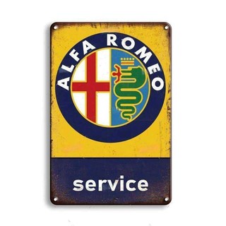 Vintage Alfa Romeo Nghệ Thuật Tín Hiệu Trang Trí Nhà Để Xe Áp Phích Phòng Nhà Tường Trang Trí Tấm Kim Loại Retro Xe Dán Người