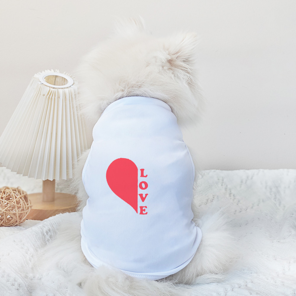 ✨ Hàng MỚI ✨ Áo vest chó tình yêu in hình thời trang s-2XL dành cho các cặp đôi, đi chơi ngày lễ tình nhân, quần áo cho chó