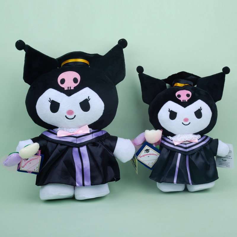 Đồ chơi sang trọng tốt nghiệp thú vị có mũ Hello Kitty siêu mềm ngắn sang trọng 25cm Chủ đề Sanrio Đáng yêu