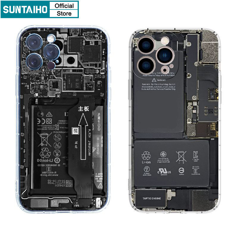 Mô tả Suntaiho Thời Trang Độc Đáo Vỏ Ngộ nghĩnh Bảng Mạch Họa Tiết Ốp lưng Cho Iphone 15 14 12 13 11 Pro Max IP 7 8 Plus Iphon X Xs XR Xs Max TPU Mềm Cao Cấp Chống Sốc Ốp Lưng - 1