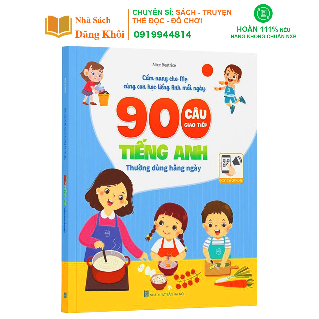 Mô tả Sách - 900 Câu Giao Tiếp Tiếng Anh - Song Ngữ Việt Anh - File Nghe Quét Mã - Cẩm Nang Mẹ Học Cùng Con Mỗi Ngày - 2