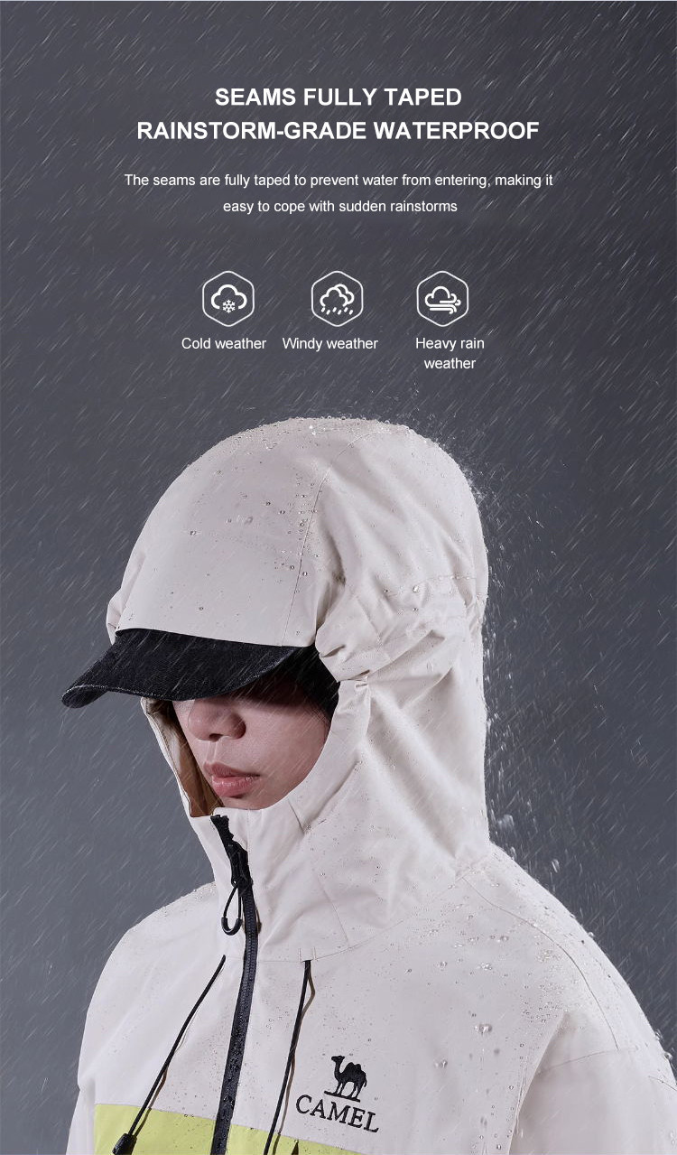 Mô tả Áo khoác ngoài trời CAMEL CROWN dành cho nữ áo khoác đơn sốc chống gió và chống thấm nước - 4