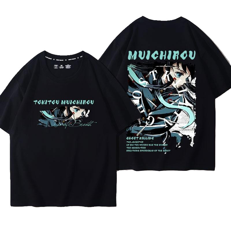Áo thun phong cách mới Áo thun ngắn tay Demon Slayer Muichirou Kasumiichirou Shitou Muichiro Hàng hóa áo thun Demon Slayer Muichirou Hai chiều Ani