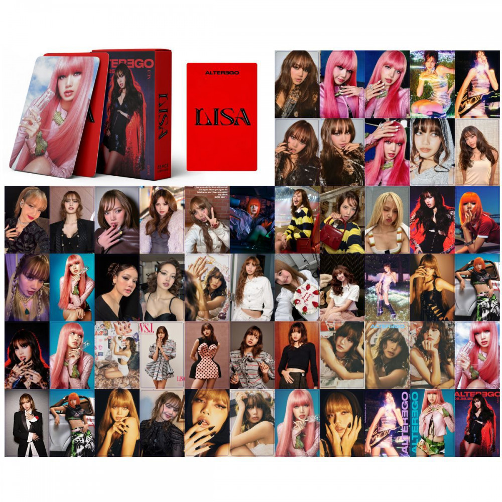Blackpink Linxx 55 CÁI BLACK PINK LISA Solo Album LOMO Thẻ Photocards Holographic Bộ sưu tập quạt Thẻ hỗ trợ K-Pop Hàng hóa Bộ sưu tập