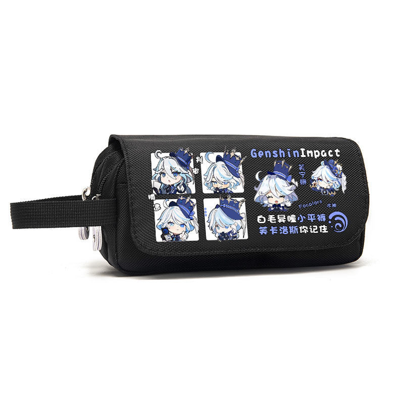 Genshin Impact Furina Furina Hàng Hóa Hộp Đựng Bút Chì Bé Trai Bé Gái Sinh Viên Hộp Văn Phòng Phẩm Trường Tiểu Học Trung Học Cơ Sở Yuanshen Nước Thần Hộp Đựng Bút Chì