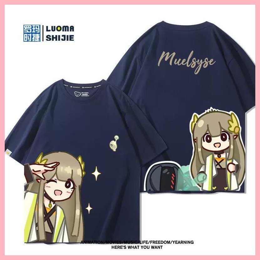 Áo thun ngắn tay Arknights Arknights Muelsyse Tomorrow 's Ark Muelsyse Dr. Trò chơi Muelsyse Hàng hóa Celia Casual ngắn tay Cotton t