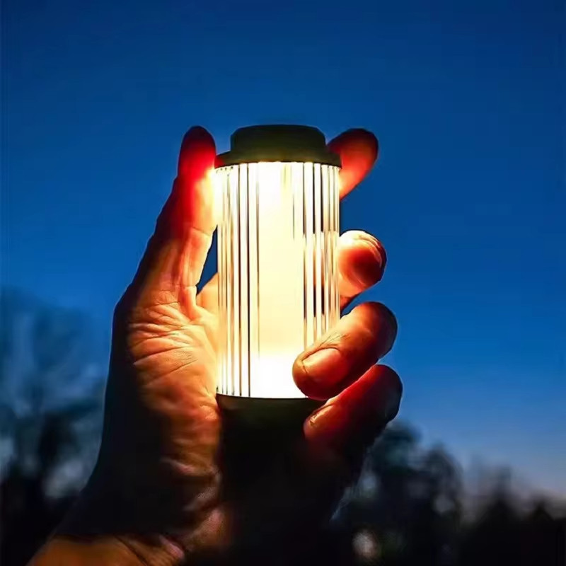 2 Chiếc Mini Cắm Trại Đèn LED Có Thể Điều Chỉnh Vô Cấp Sạc Lampu Di Động Ánh Sáng Trắng Ngoài Trời Dụng Cụ Cắm Trại