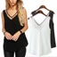 Thời trang không tay cổ chữ V Sheer voan dạo phố Top thoáng khí mát vừa vặn