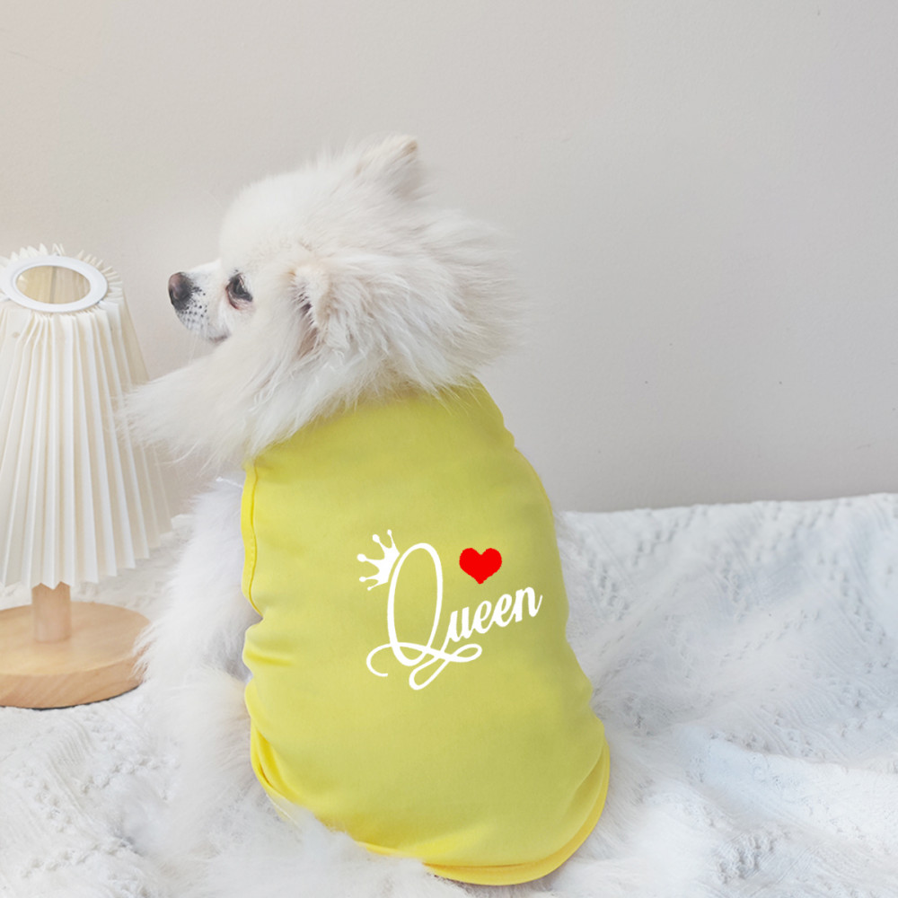 ✨ Hàng MỚI ✨ S-2xl King and Queen Thời Trang In Hình Áo Vest Cho Chó Cặp Đôi Ngày Lễ Tình Nhân Quần Áo Cho Chó Nhỏ
